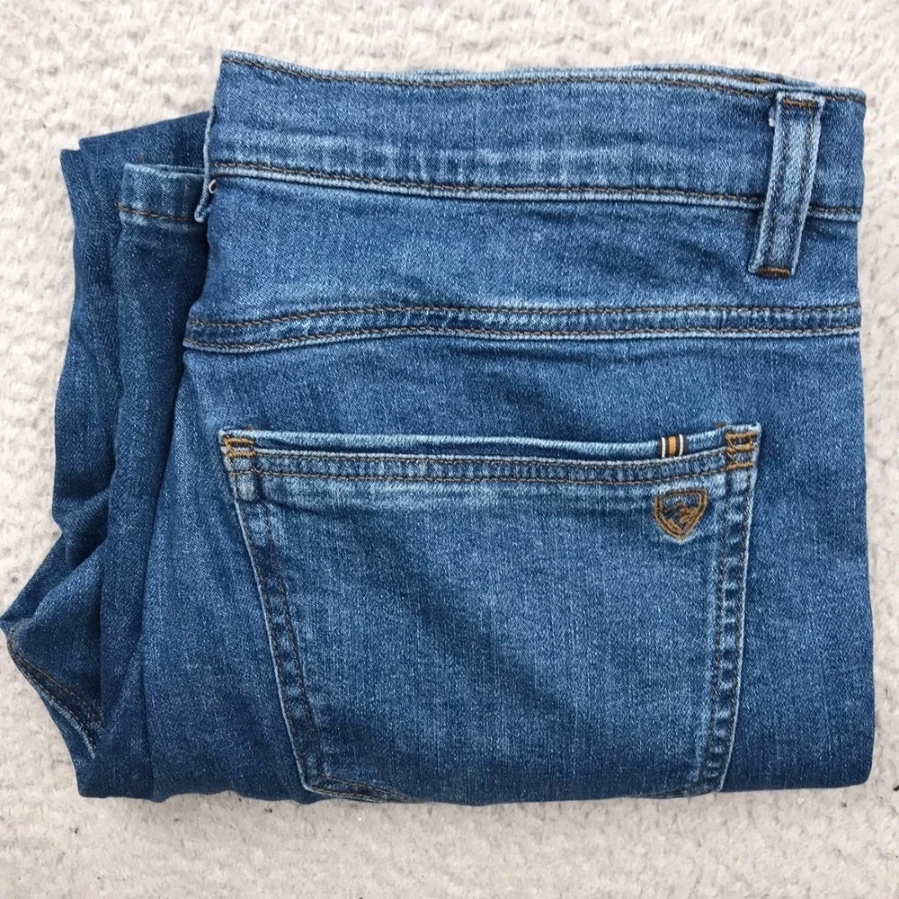 Kuhl Kontour Flex Jeans Womens 8 Reg (33x27) Blue Drawstring Relaxed Denim